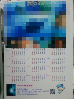 来年のカレンダー出来ました Peace Dolphin ピースドルフィン イルカと泳げるスキューバ教室